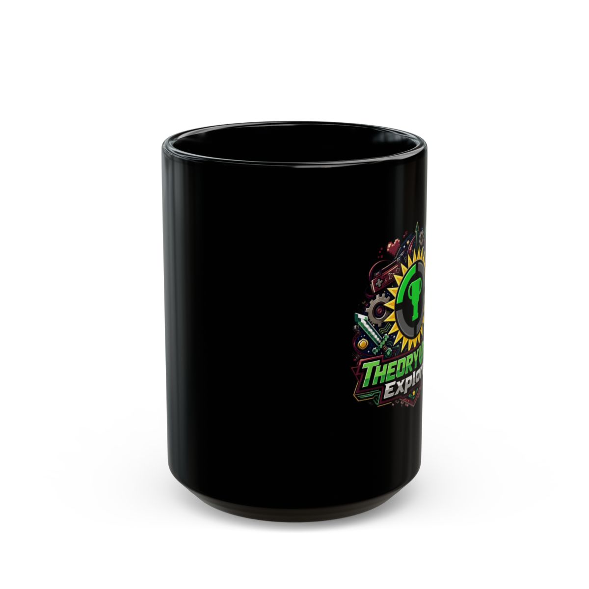 The Game Theorists Theoryverse "TheoryVerse Explorer" Black Mug - alternate angle 2, merchandise